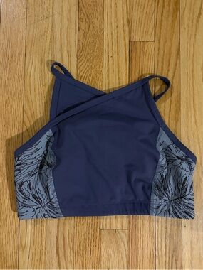 FP Movement by Free People Navy Floral-Panel Strappy Bralette Top